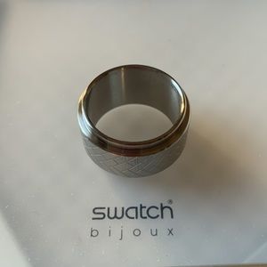Swatch Bijoux Dark Stranger Stainless Steel Ring - Men’s size 10.5